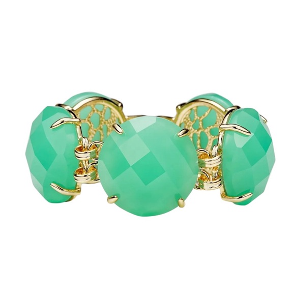 Kendra Scott Cassie Bracelet Faceted Gumdrop Round Statement Chalcedony Gold - Picture 1 of 4